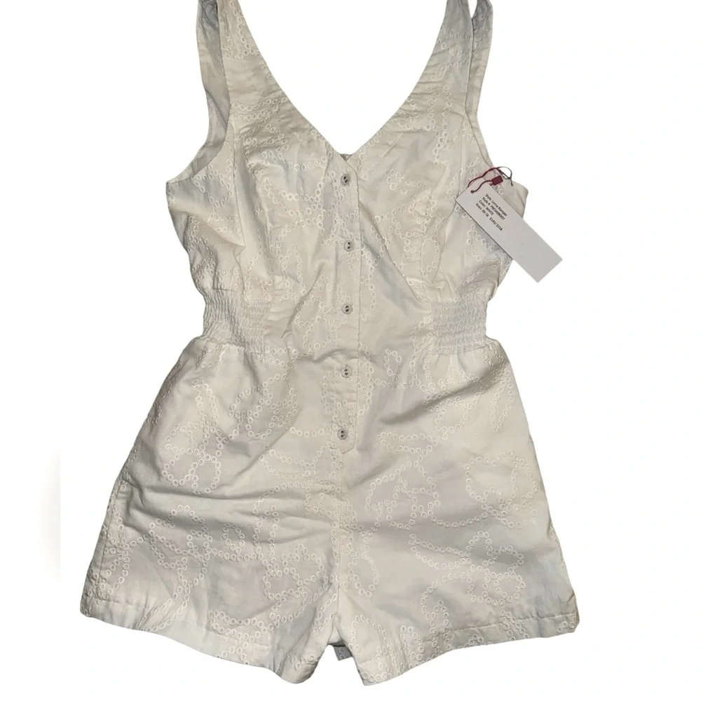 Parker Lorna Romper with elasticc waist and tie back. New with tags.